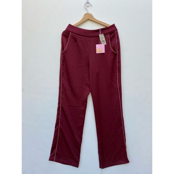 LEYDEN Red Piped Wide-leg Pants - Picture 4 of 6